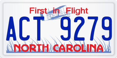 NC license plate ACT9279
