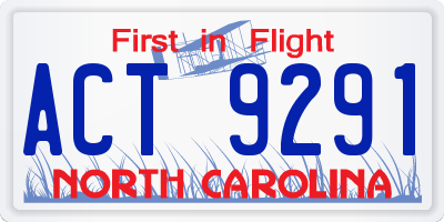 NC license plate ACT9291