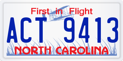 NC license plate ACT9413