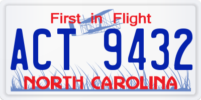 NC license plate ACT9432