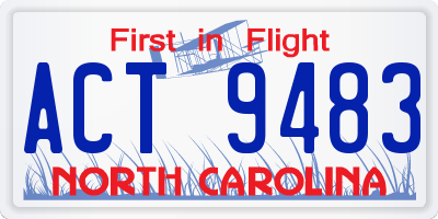 NC license plate ACT9483