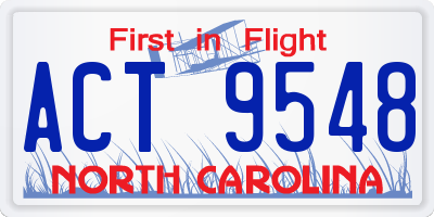 NC license plate ACT9548