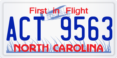 NC license plate ACT9563