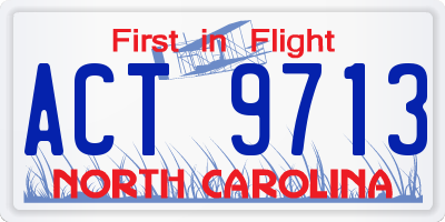NC license plate ACT9713