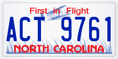 NC license plate ACT9761