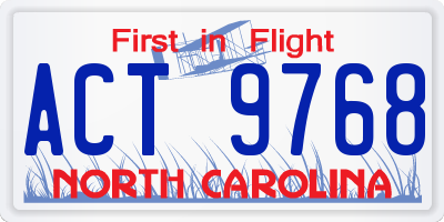 NC license plate ACT9768