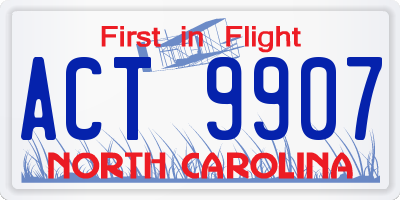 NC license plate ACT9907