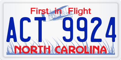 NC license plate ACT9924