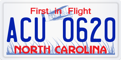 NC license plate ACU0620