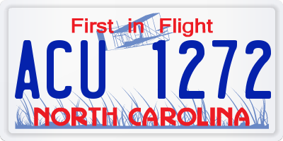 NC license plate ACU1272
