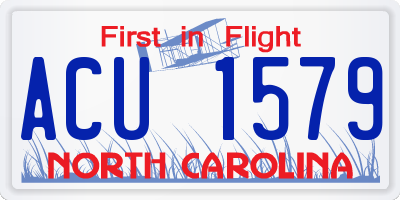 NC license plate ACU1579