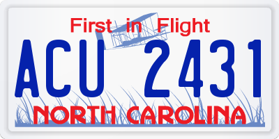 NC license plate ACU2431
