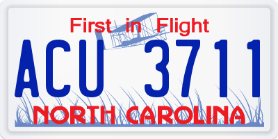 NC license plate ACU3711