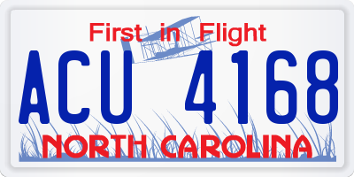 NC license plate ACU4168