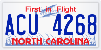 NC license plate ACU4268