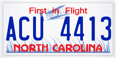 NC license plate ACU4413
