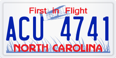 NC license plate ACU4741