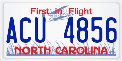 NC license plate ACU4856