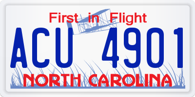 NC license plate ACU4901