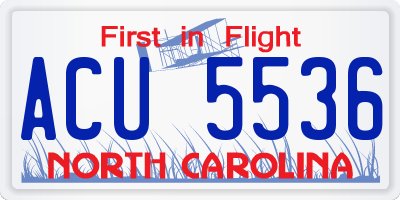 NC license plate ACU5536