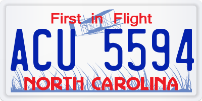 NC license plate ACU5594