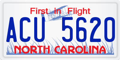 NC license plate ACU5620