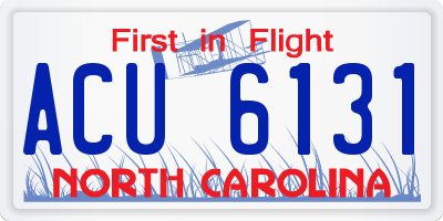 NC license plate ACU6131