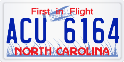 NC license plate ACU6164