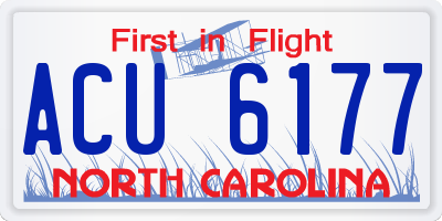 NC license plate ACU6177