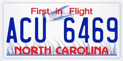 NC license plate ACU6469