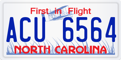 NC license plate ACU6564
