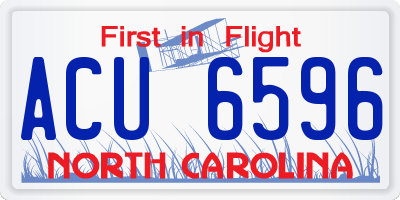 NC license plate ACU6596