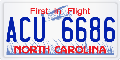 NC license plate ACU6686