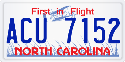 NC license plate ACU7152