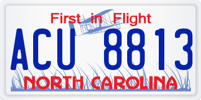 NC license plate ACU8813
