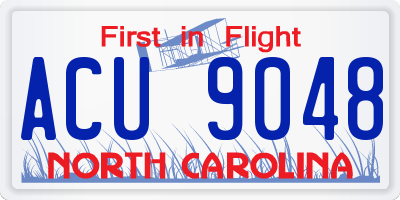 NC license plate ACU9048