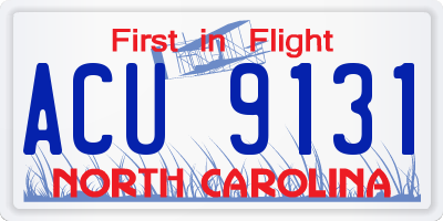 NC license plate ACU9131