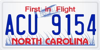NC license plate ACU9154