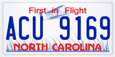 NC license plate ACU9169