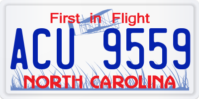 NC license plate ACU9559