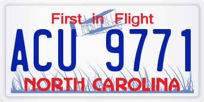 NC license plate ACU9771