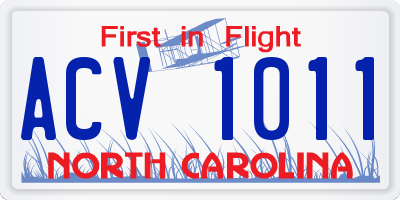 NC license plate ACV1011