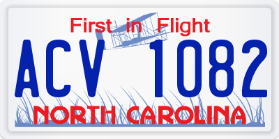 NC license plate ACV1082