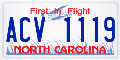 NC license plate ACV1119