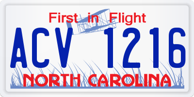 NC license plate ACV1216
