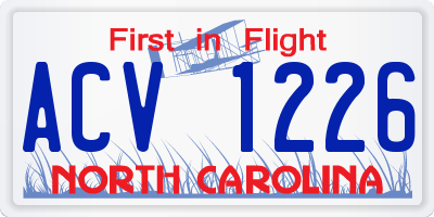 NC license plate ACV1226