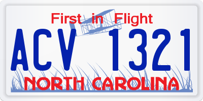 NC license plate ACV1321