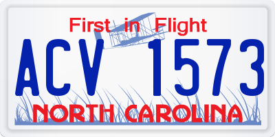 NC license plate ACV1573