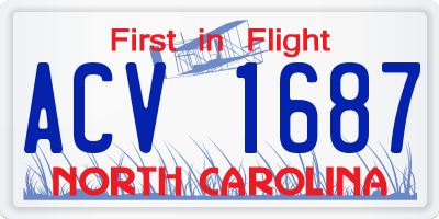 NC license plate ACV1687