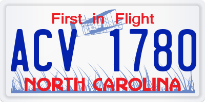 NC license plate ACV1780